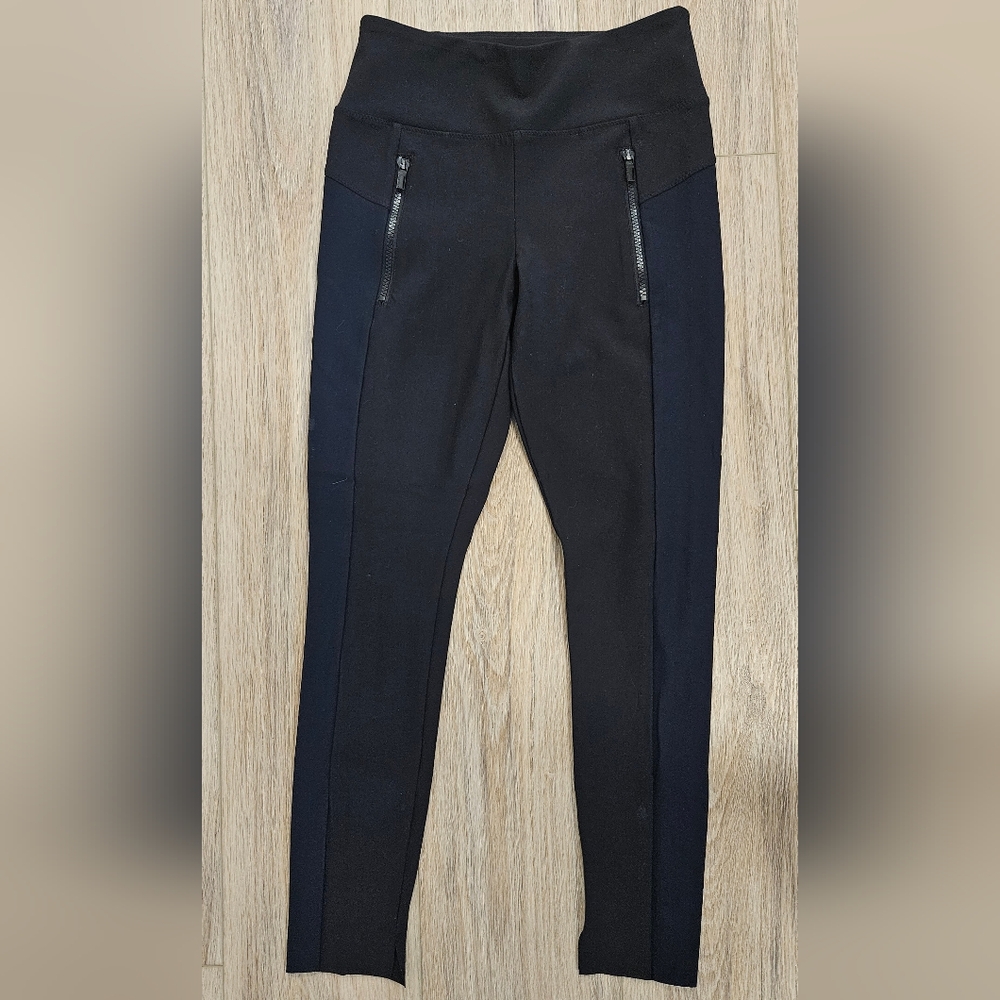 Athleta Stellar Crop Pant Color Block Blue/Black Size XS